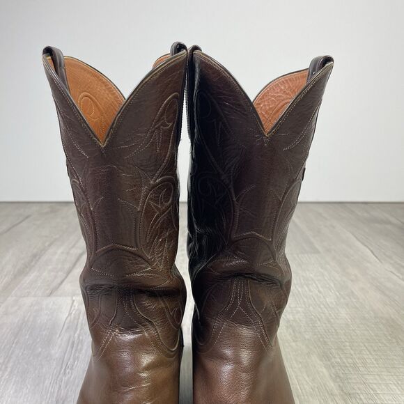 Lucchese Boots Brown Leather Western Cowboy Rodeo Mens Size 9.5 2E Wide W - Picture 4 of 14